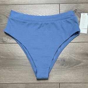 Raisins High Waist Cheeky Bikini Swim Bottoms Blue Size Medium